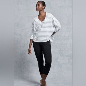 NWOT Frank&Eileen Deep V-Neck Tee in White/DarkGrey